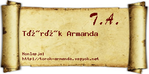 Török Armanda névjegykártya